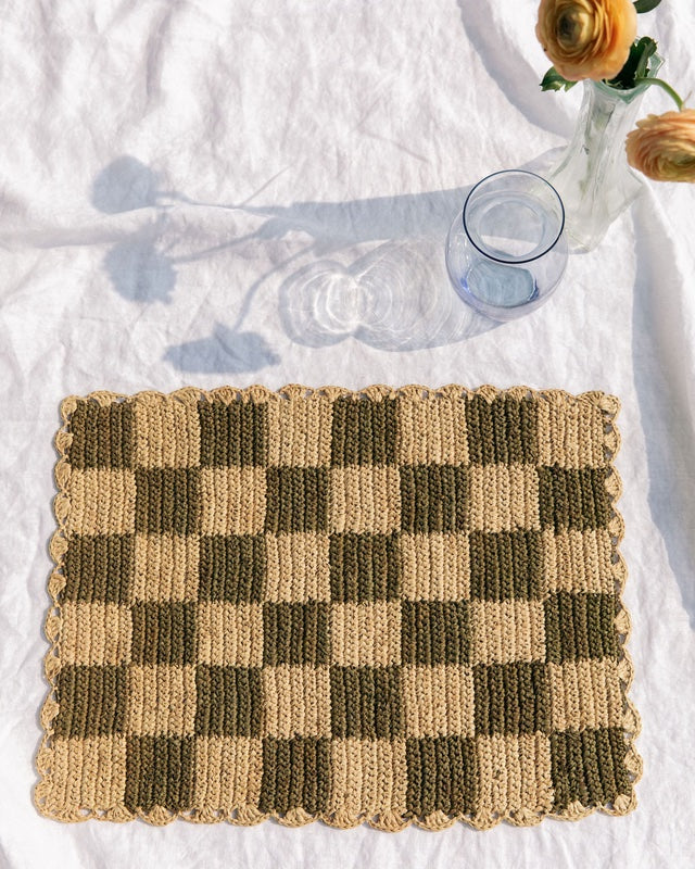 green checked placemats