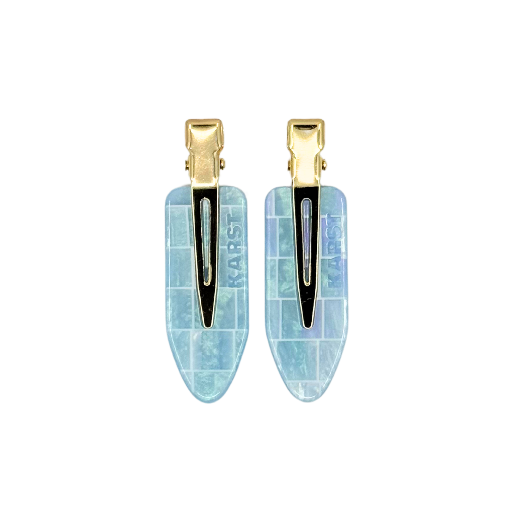 creaseless clips (set of 2) — aquamarine tile