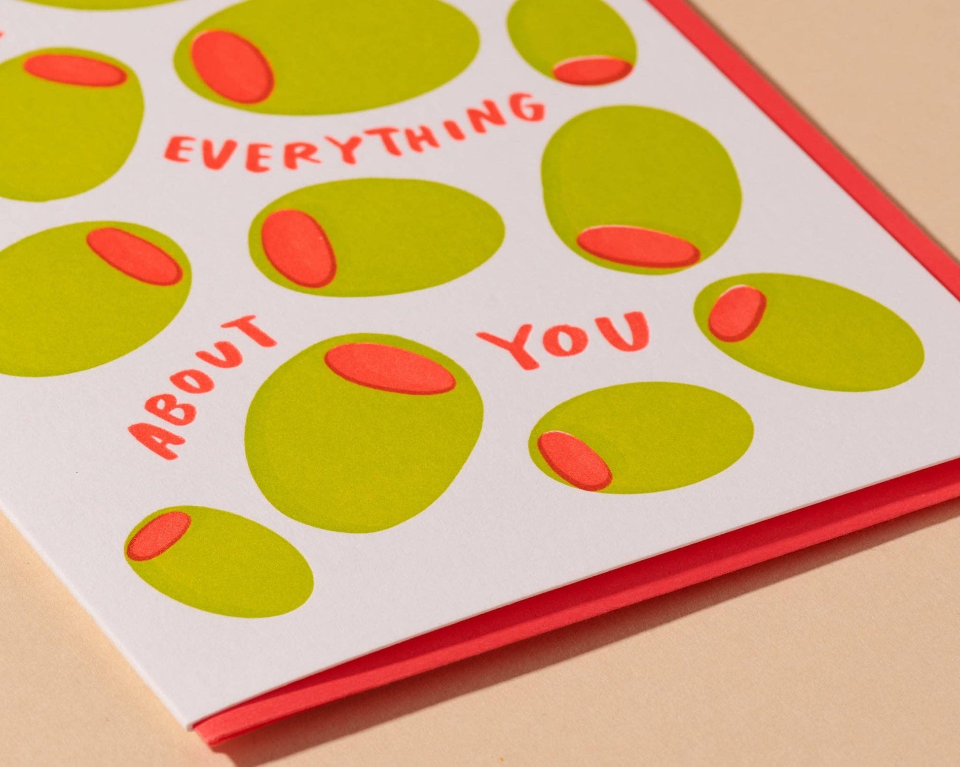 olive everything about you letterpress card