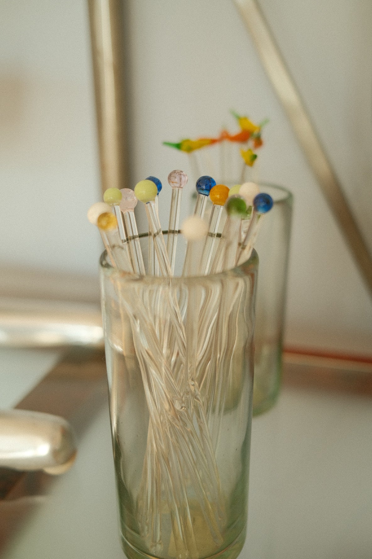 hand blown bulb cocktail stirrers
