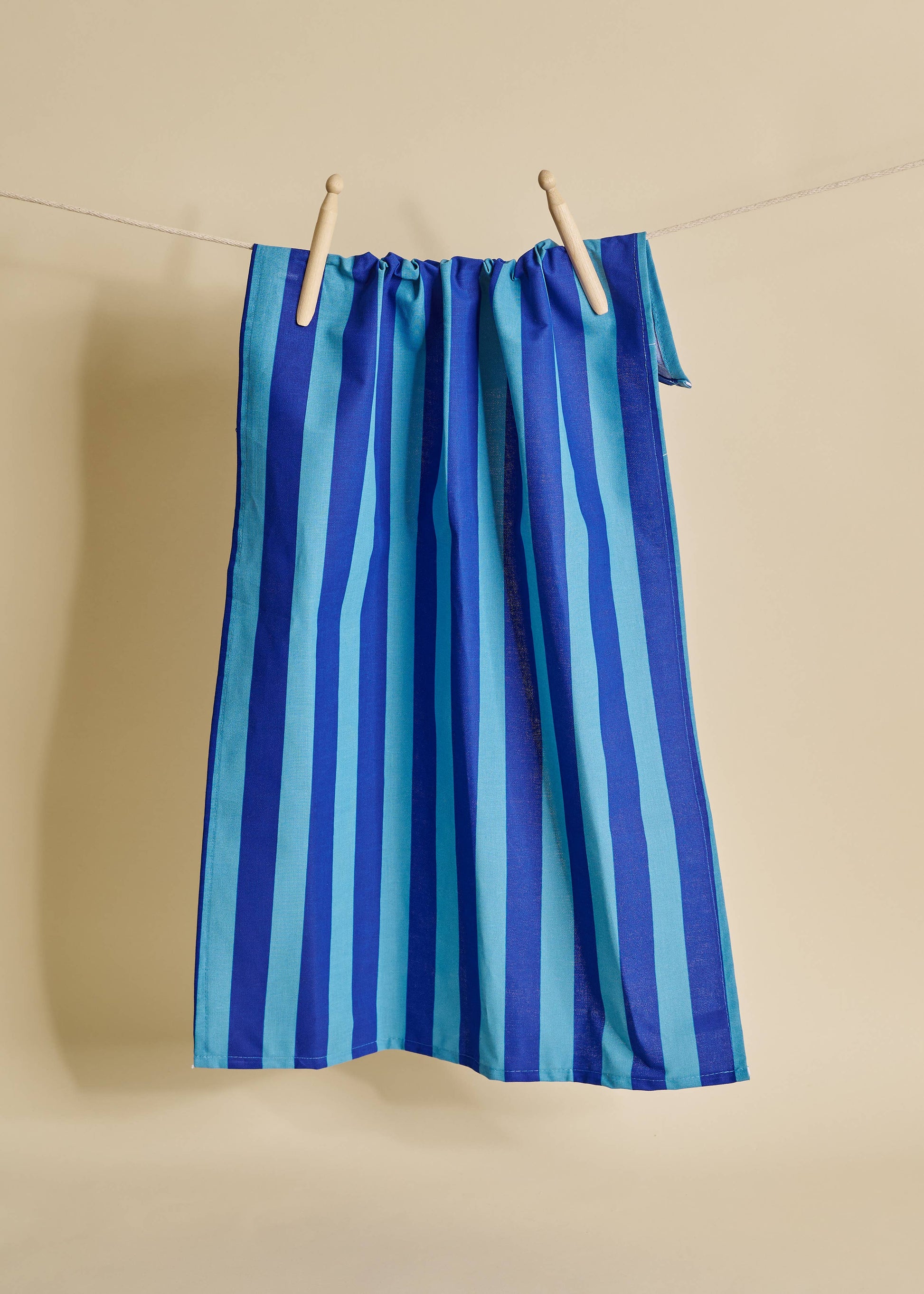 ocean blue stripe tea towel
