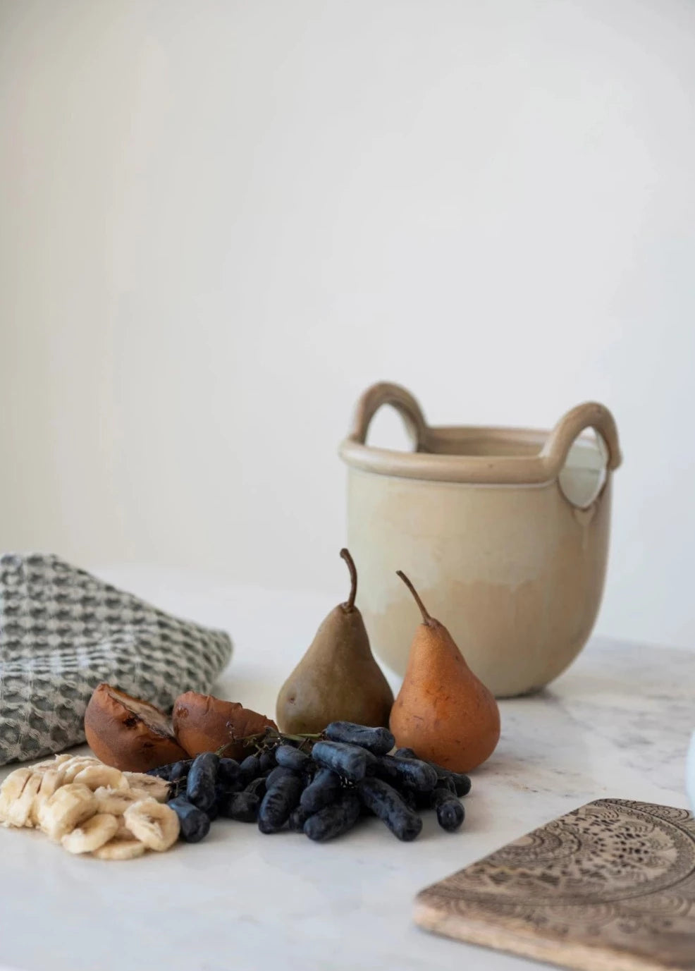 Round Glazed Compost Crock