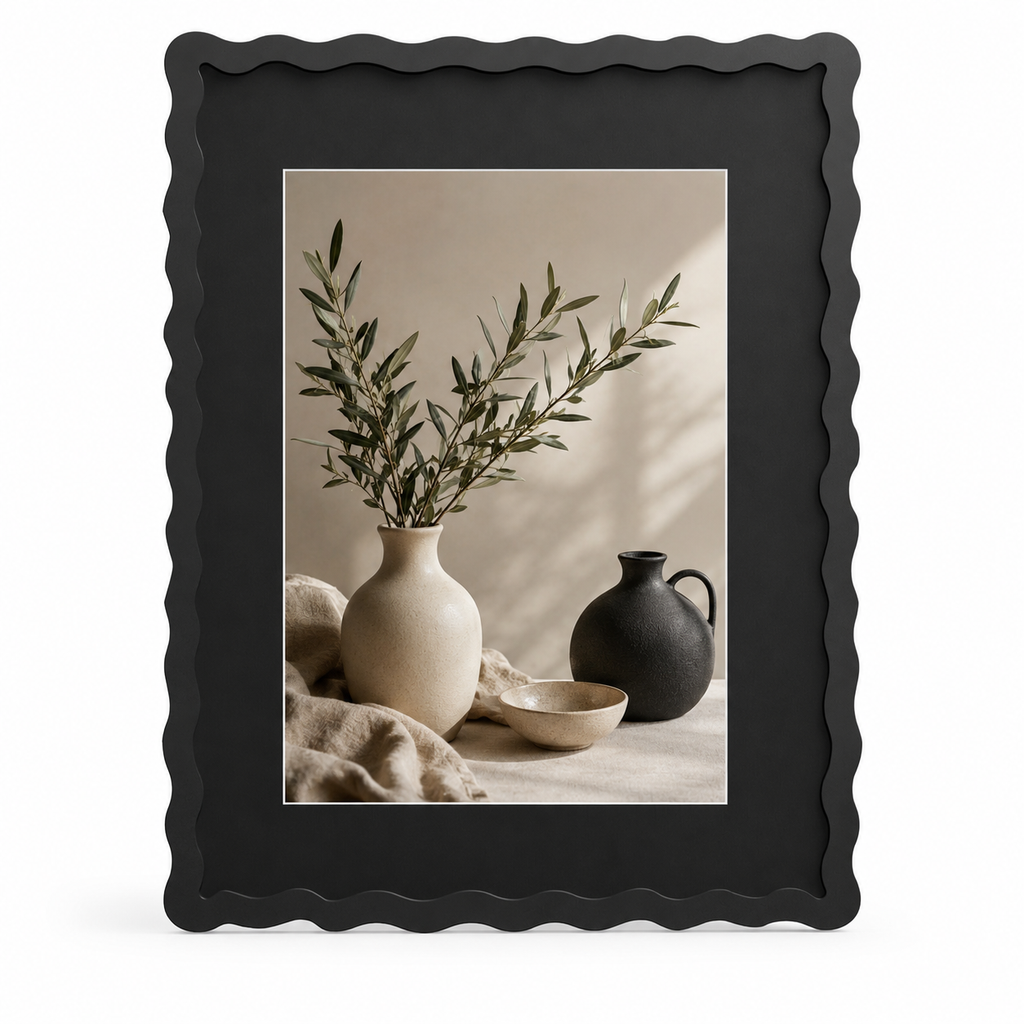 Colorful Wavy Edge MDF Wood Frame | Matte Painted Finish