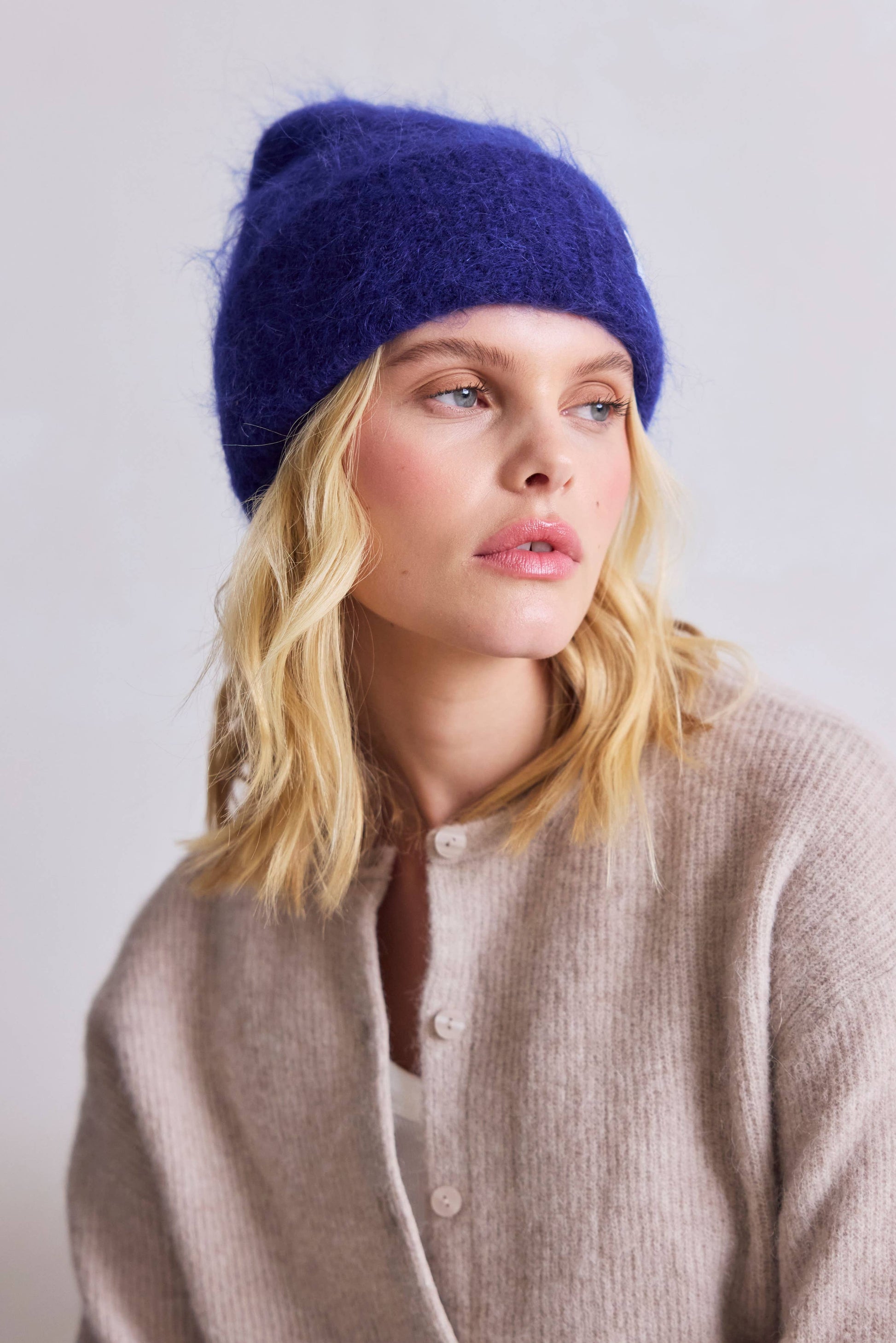 the mohair beanie - deep sea navy