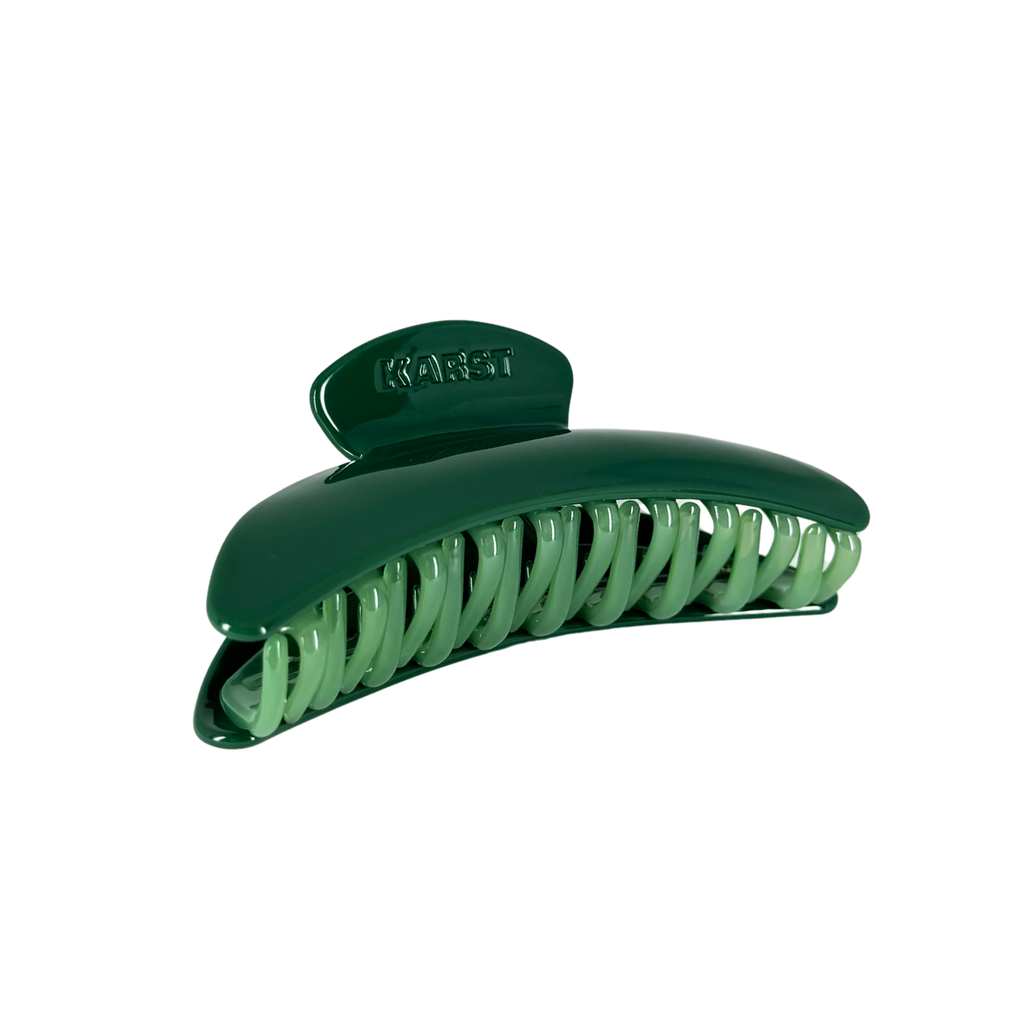 slim hair claw clip — evergreen