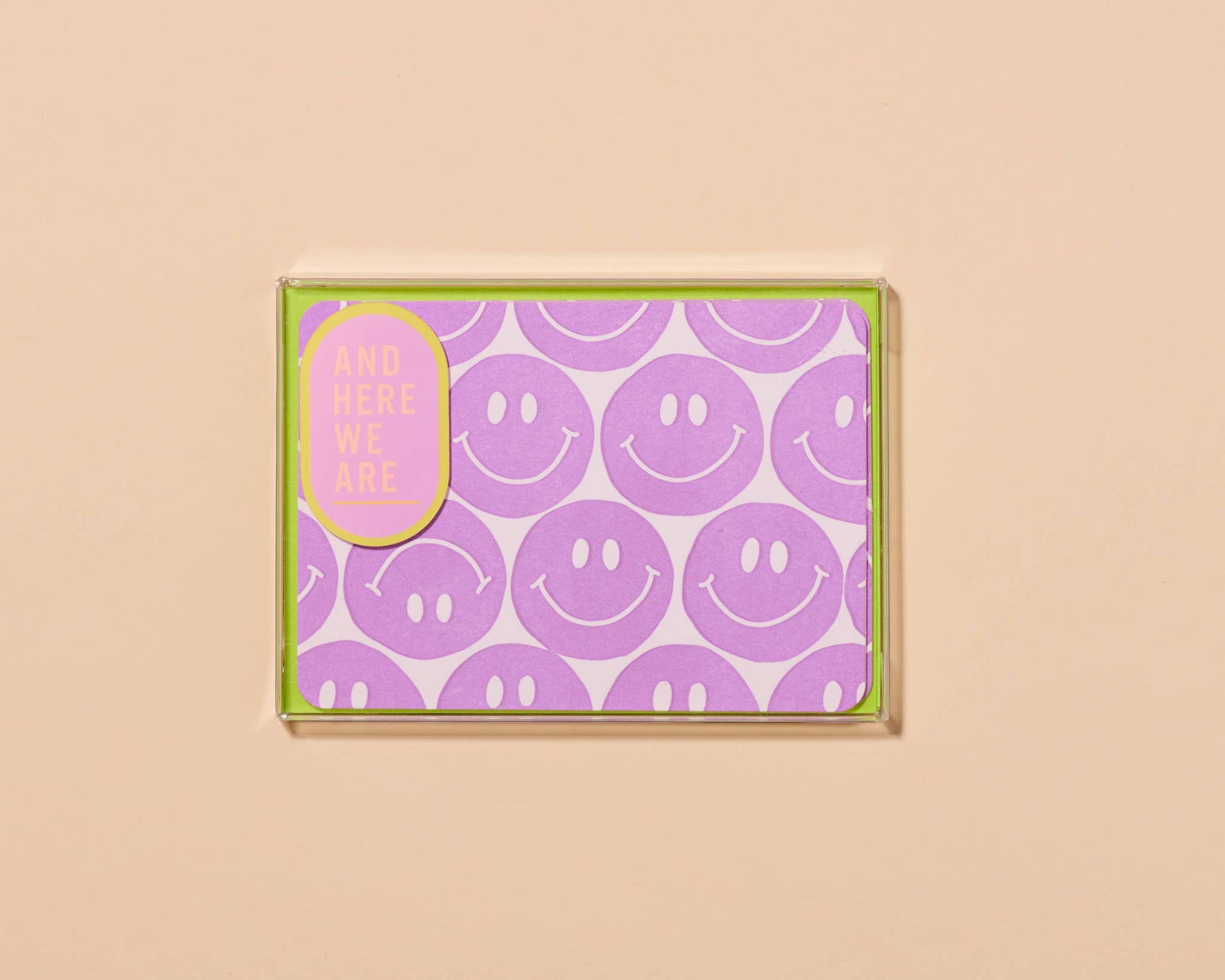 smiley faces letterpress notecard set of 8