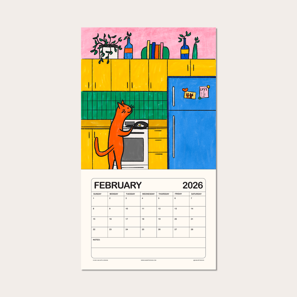 2026 illustrated wall calendar: a day in the life of corporate cats + dogs