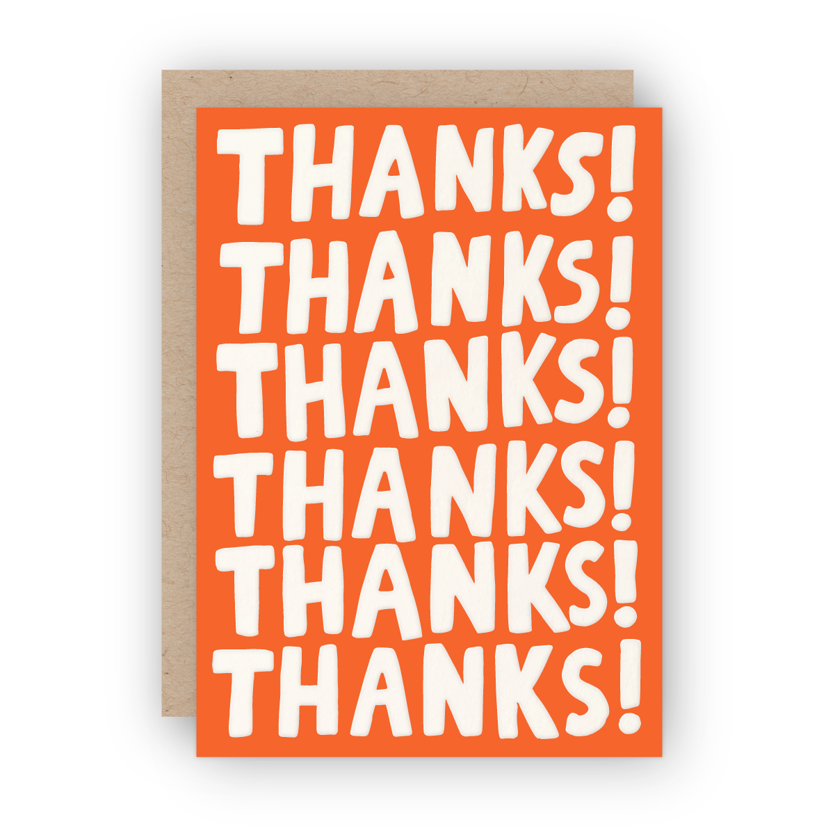 Thanks! Thanks! Thanks! letterpress greeting card