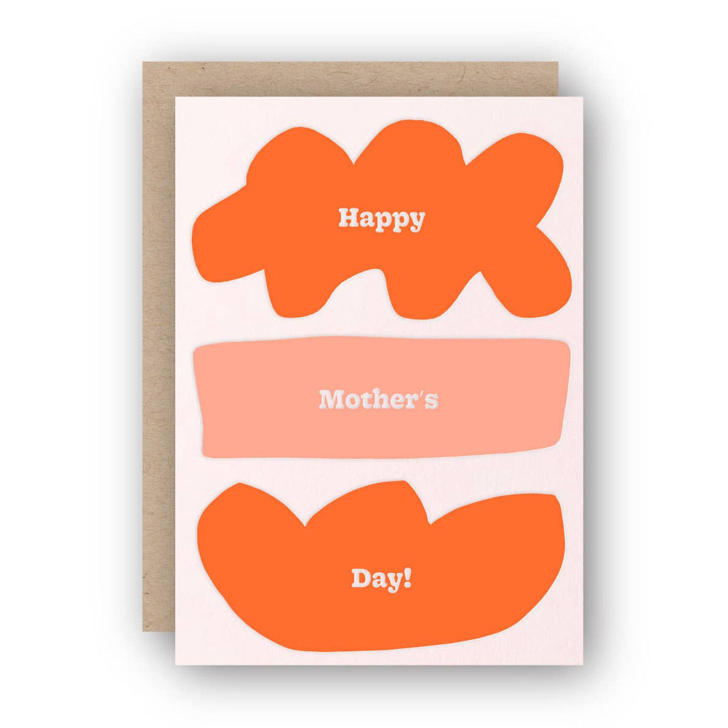 happy mother's day letterpress shapes greeting card