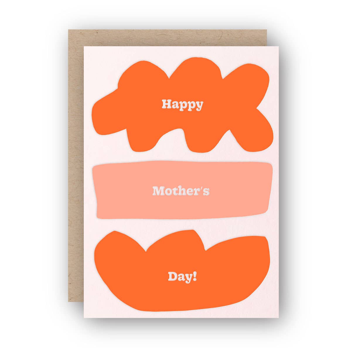 happy mother's day letterpress shapes greeting card