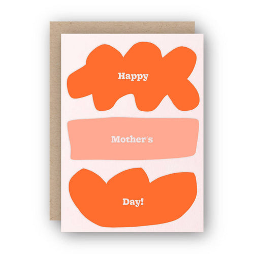 happy mother's day letterpress shapes greeting card