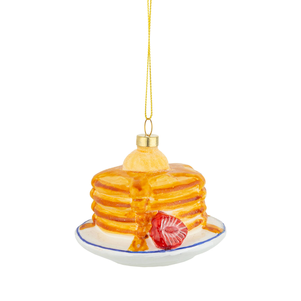 pancakes stack glass ornament, 3.25 in
