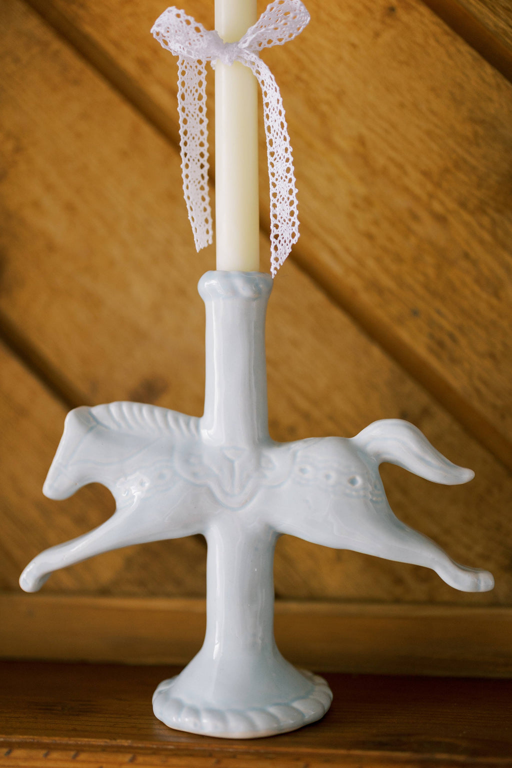 dala horse candlestick holder | ceramic candlestick