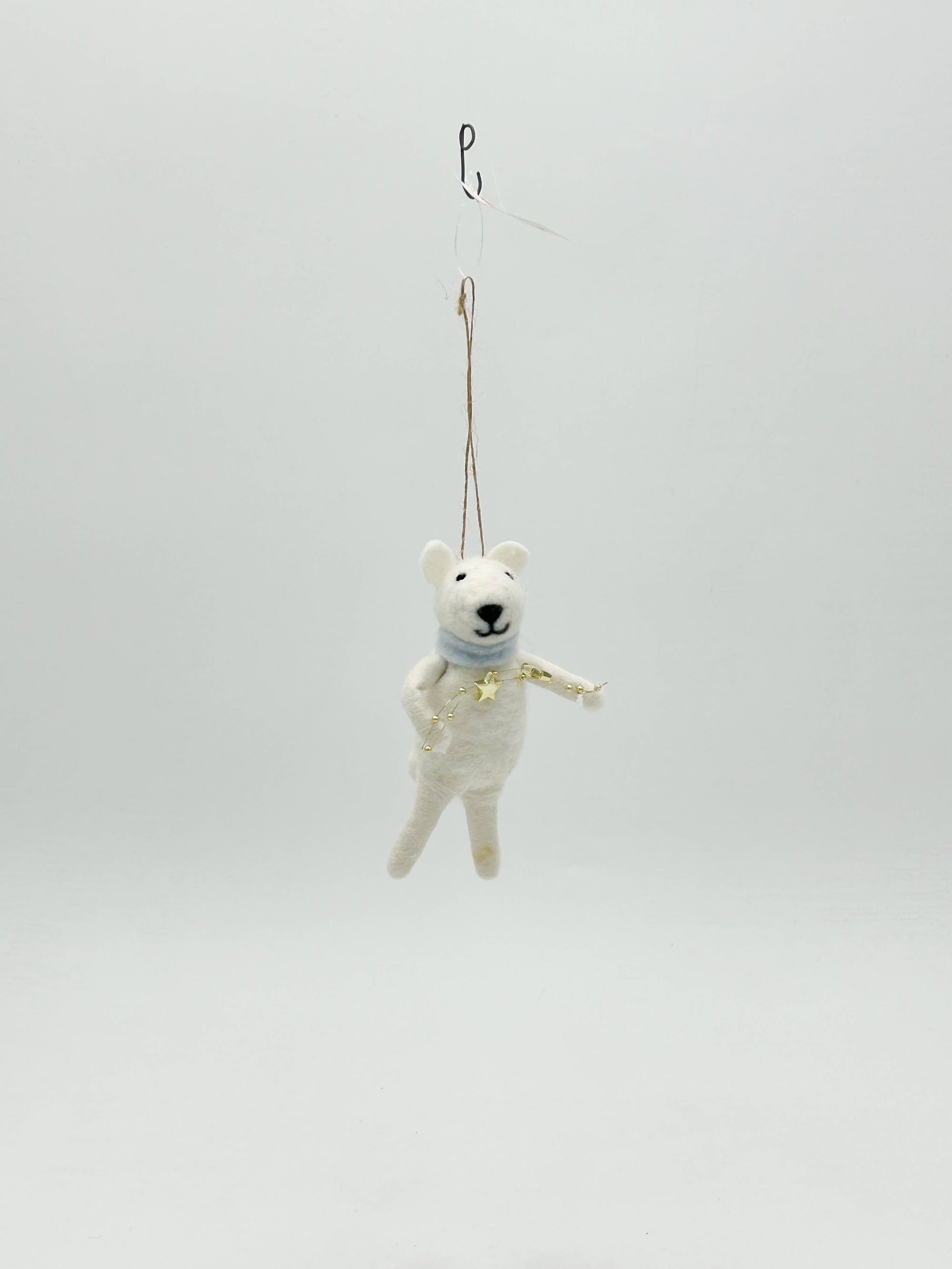 felt polar bear ornament