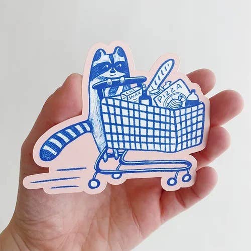 sticker - shopping snaccoon