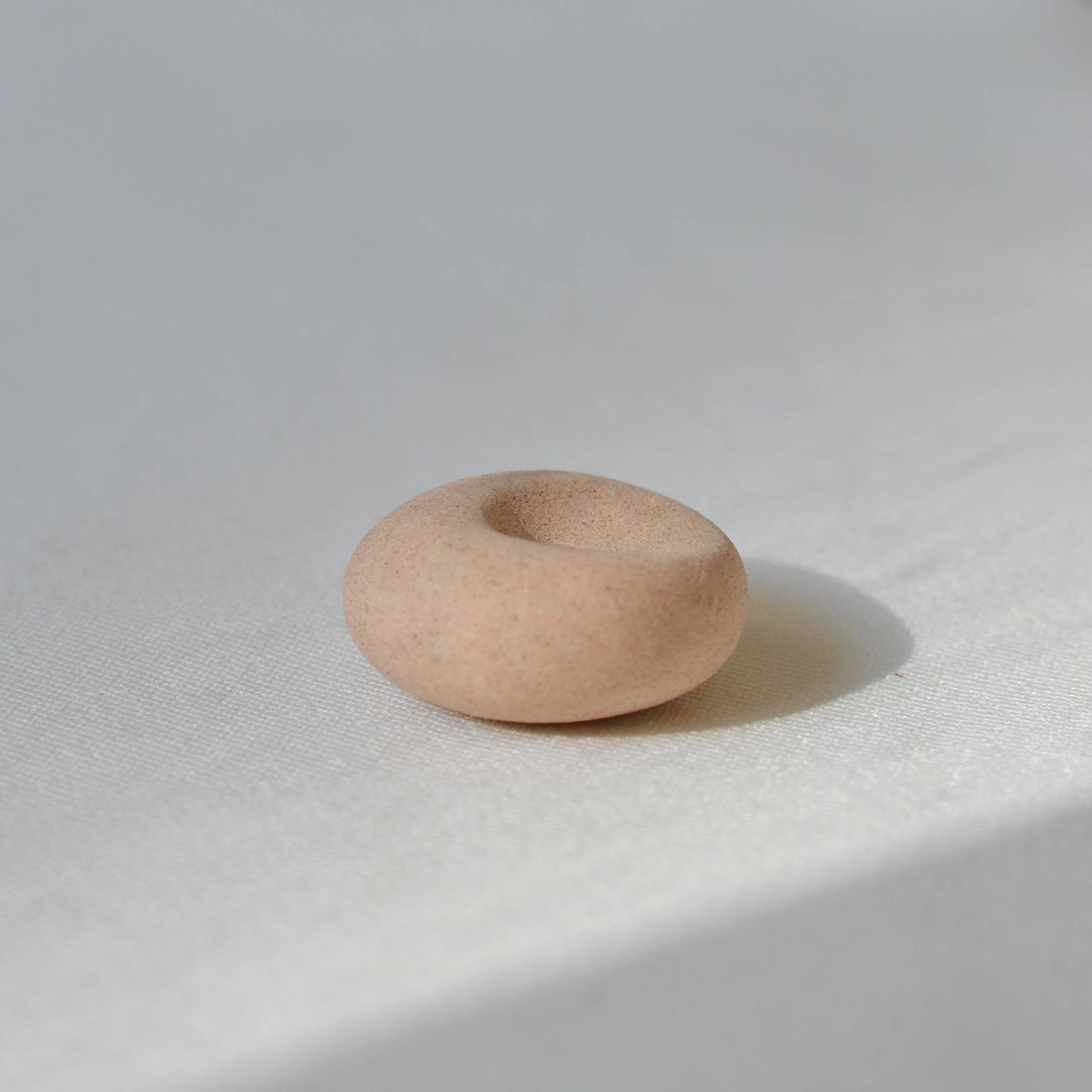 mini beige ceramic pebble incense holder