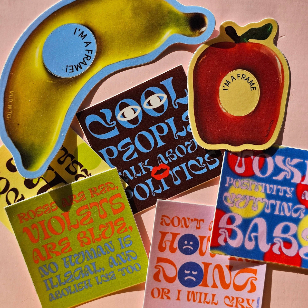 LARGE BANANA MINI FRAME STICKER • PUT YOUR OWN PICTURES IN A STICKER