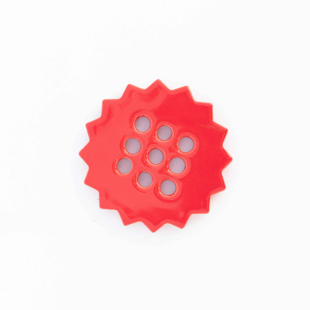 sunshine flower frog | ruby red | ceramic lid