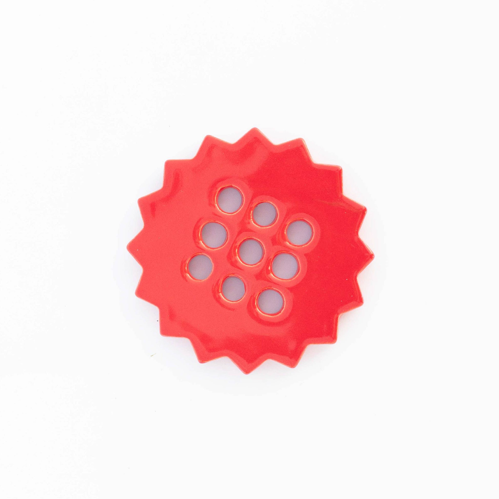 sunshine flower frog | ruby red | ceramic lid