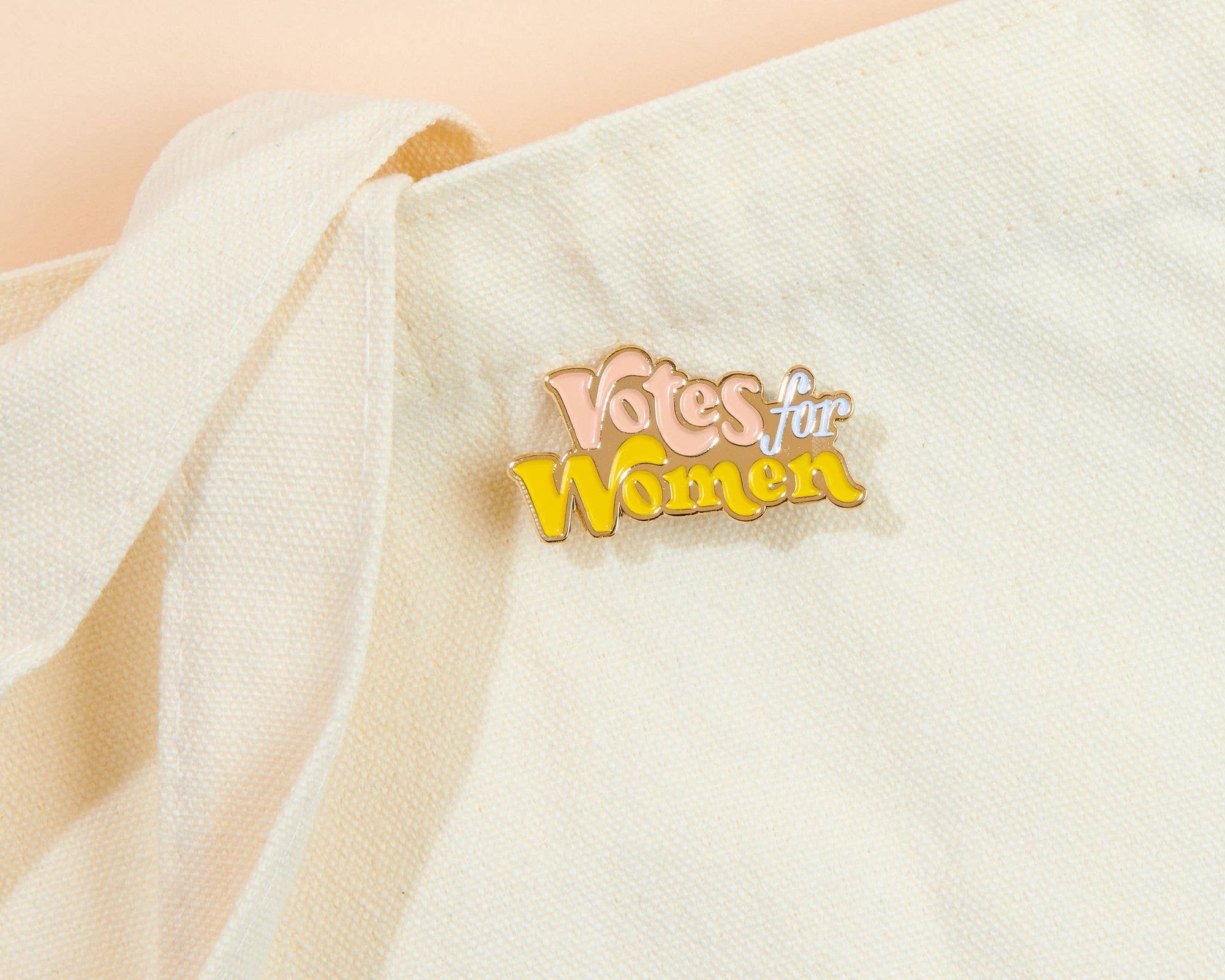 votes for women - political feminist enamel lapel pin