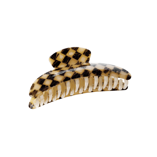 slim hair claw clip — faded checker