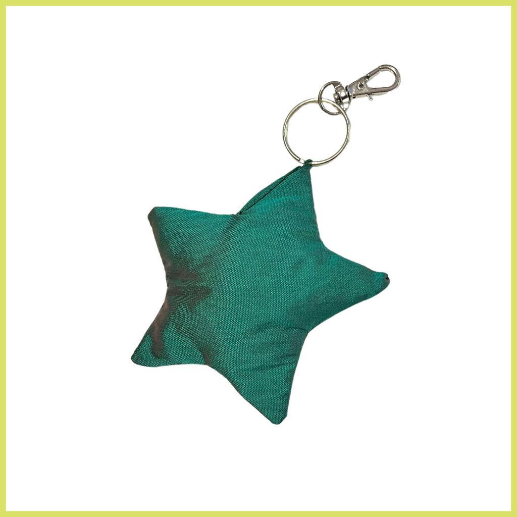 dark green star bag charm