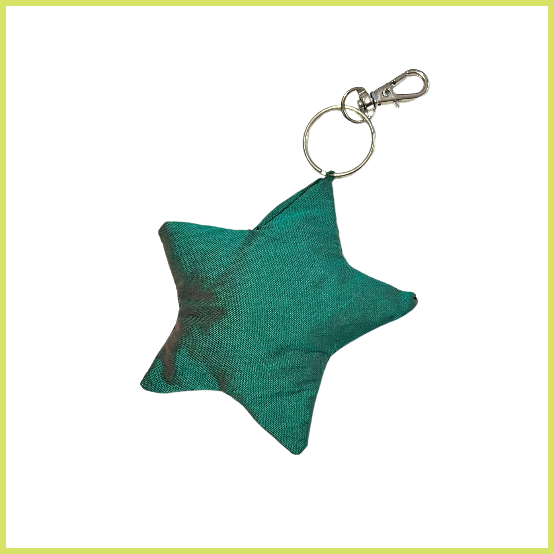 dark green star bag charm