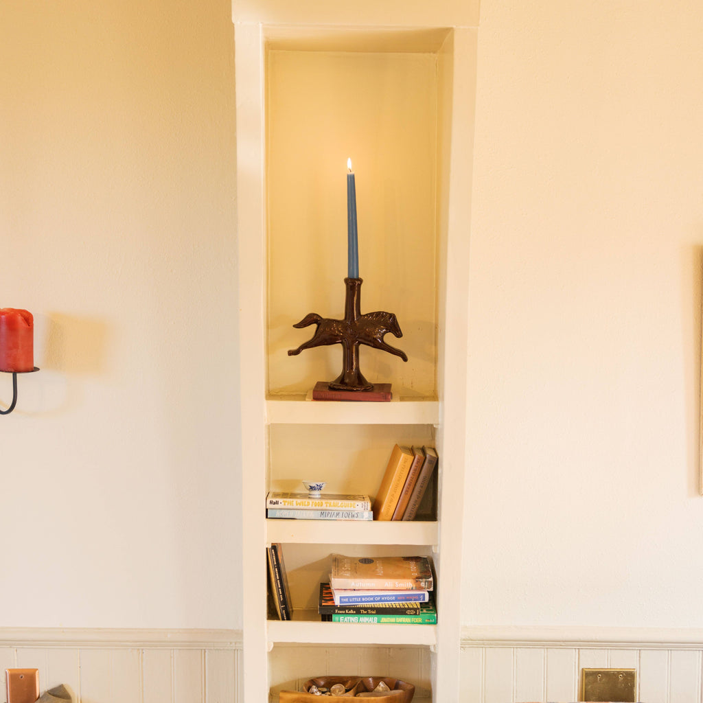 dala horse candlestick holder | ceramic candlestick