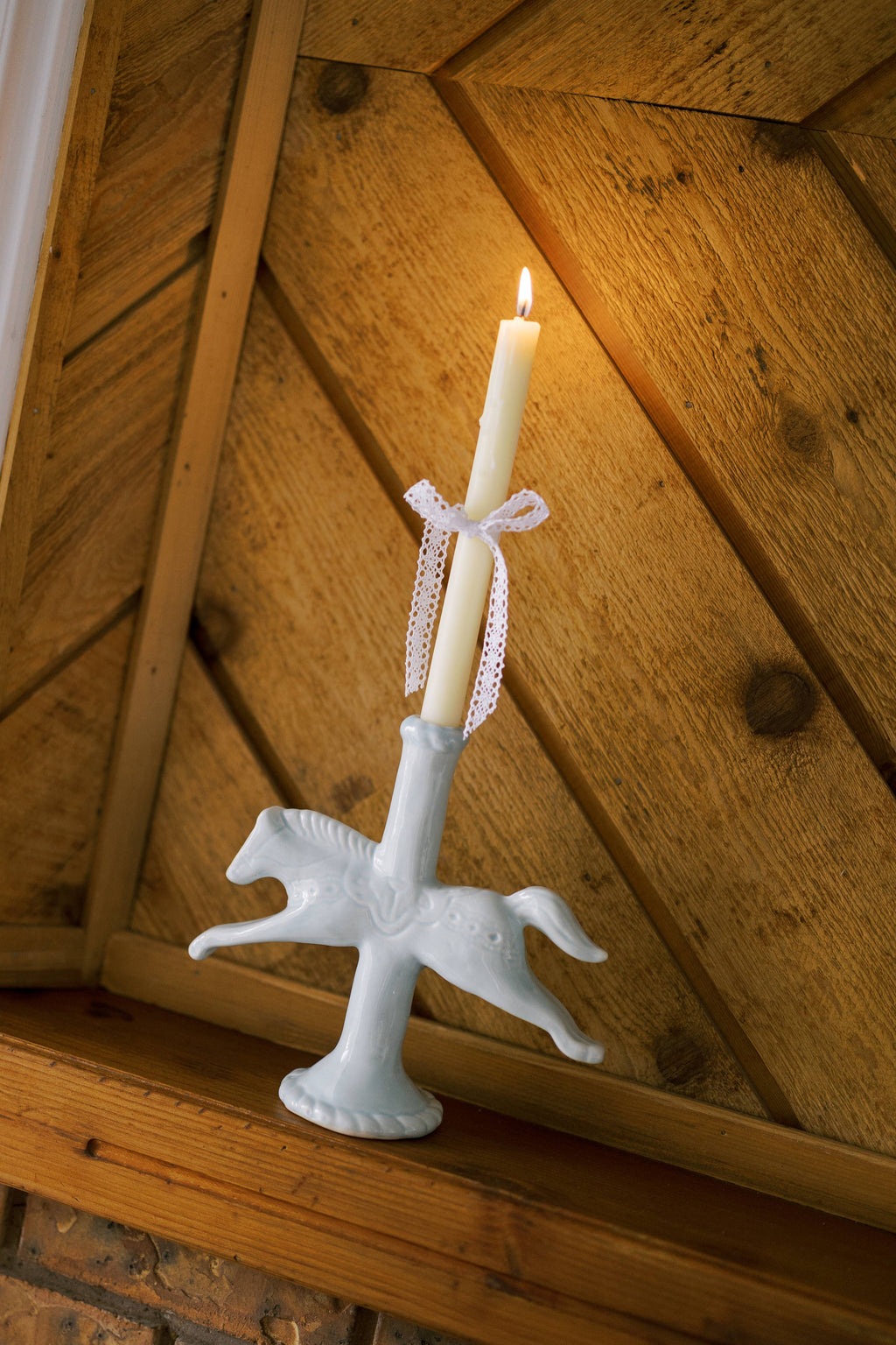 dala horse candlestick holder | ceramic candlestick