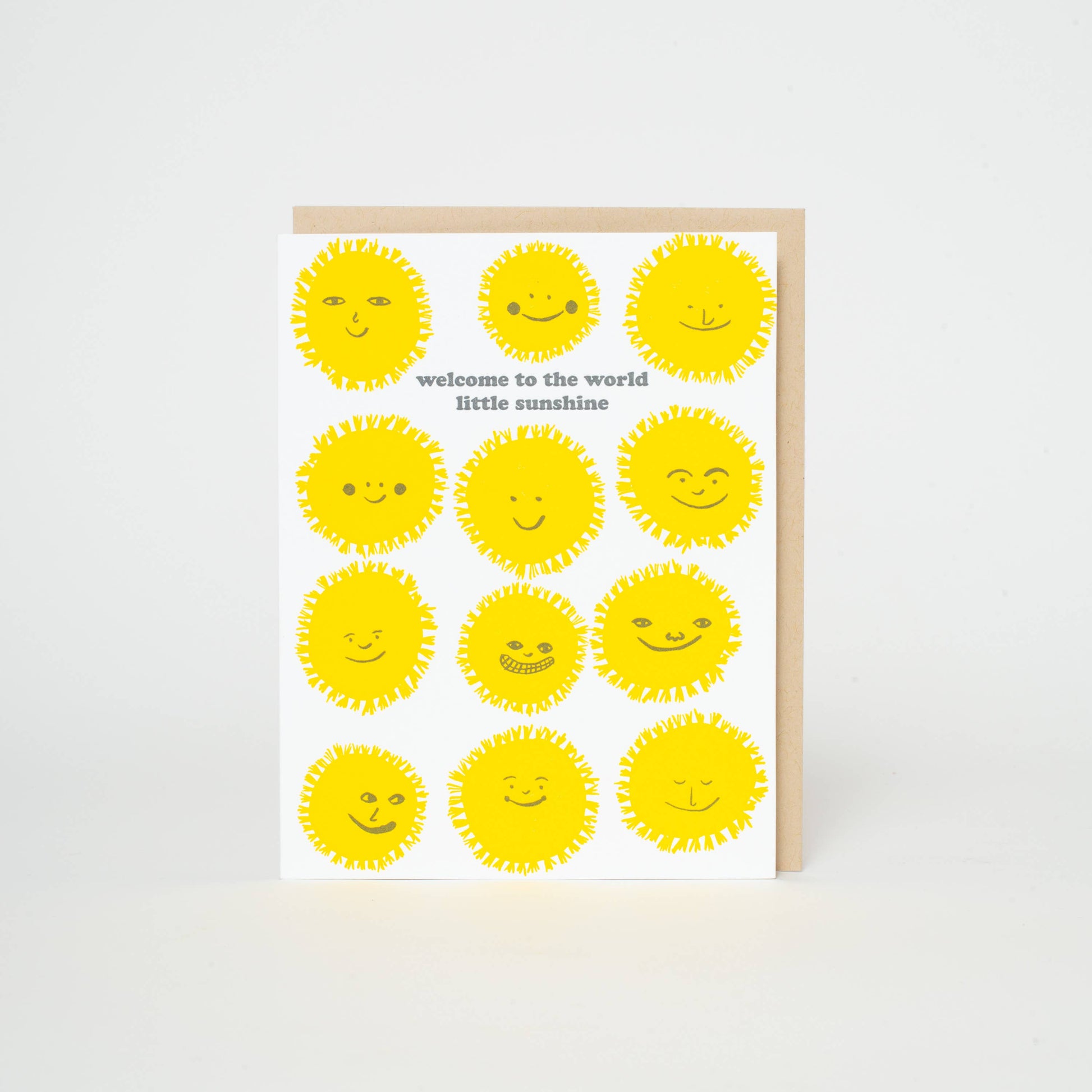 baby congrats welcome sunshine letterpress greeting card