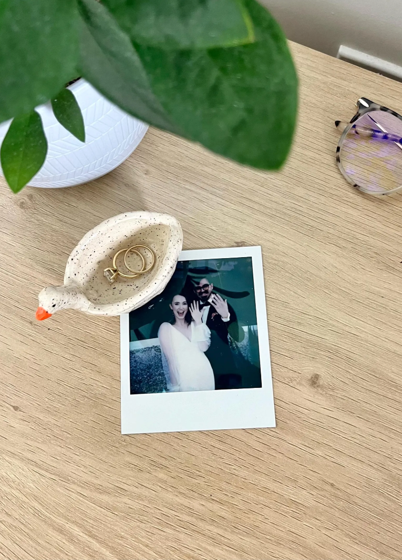 handmade goose ring dish