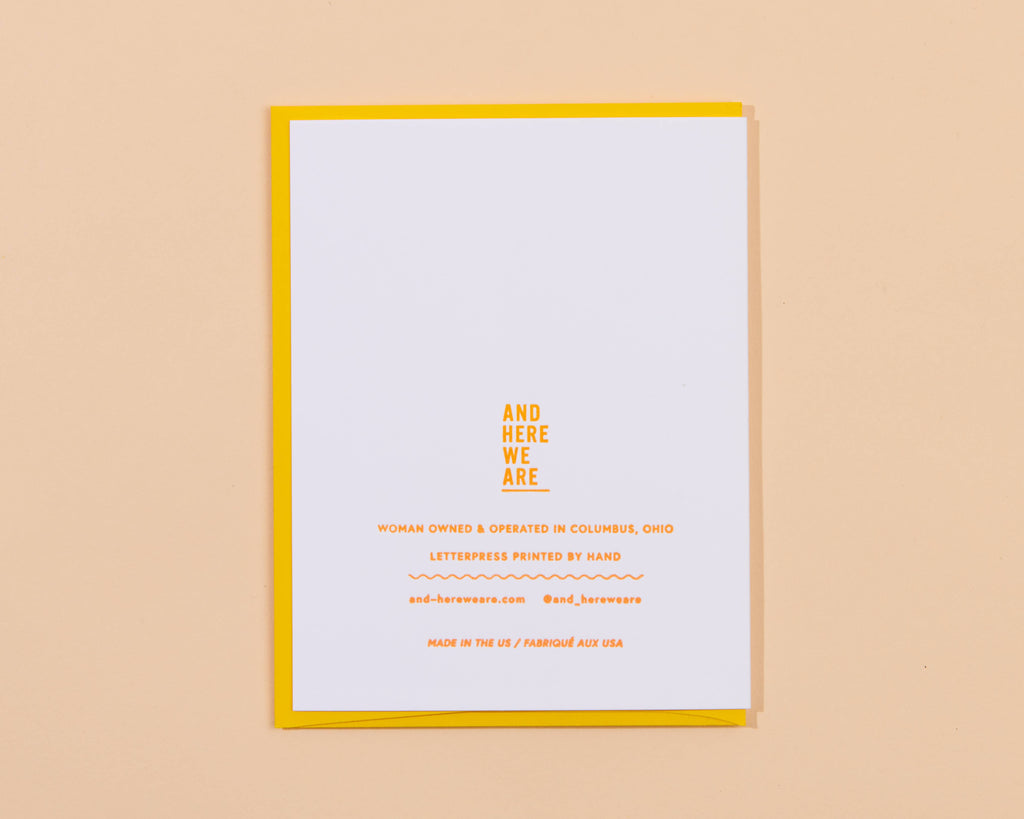 HBD BFF birthday letterpress greeting card