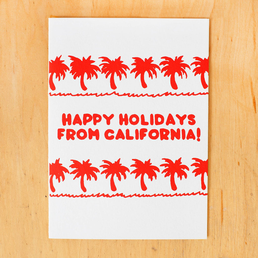 happy holidays from california greeting card