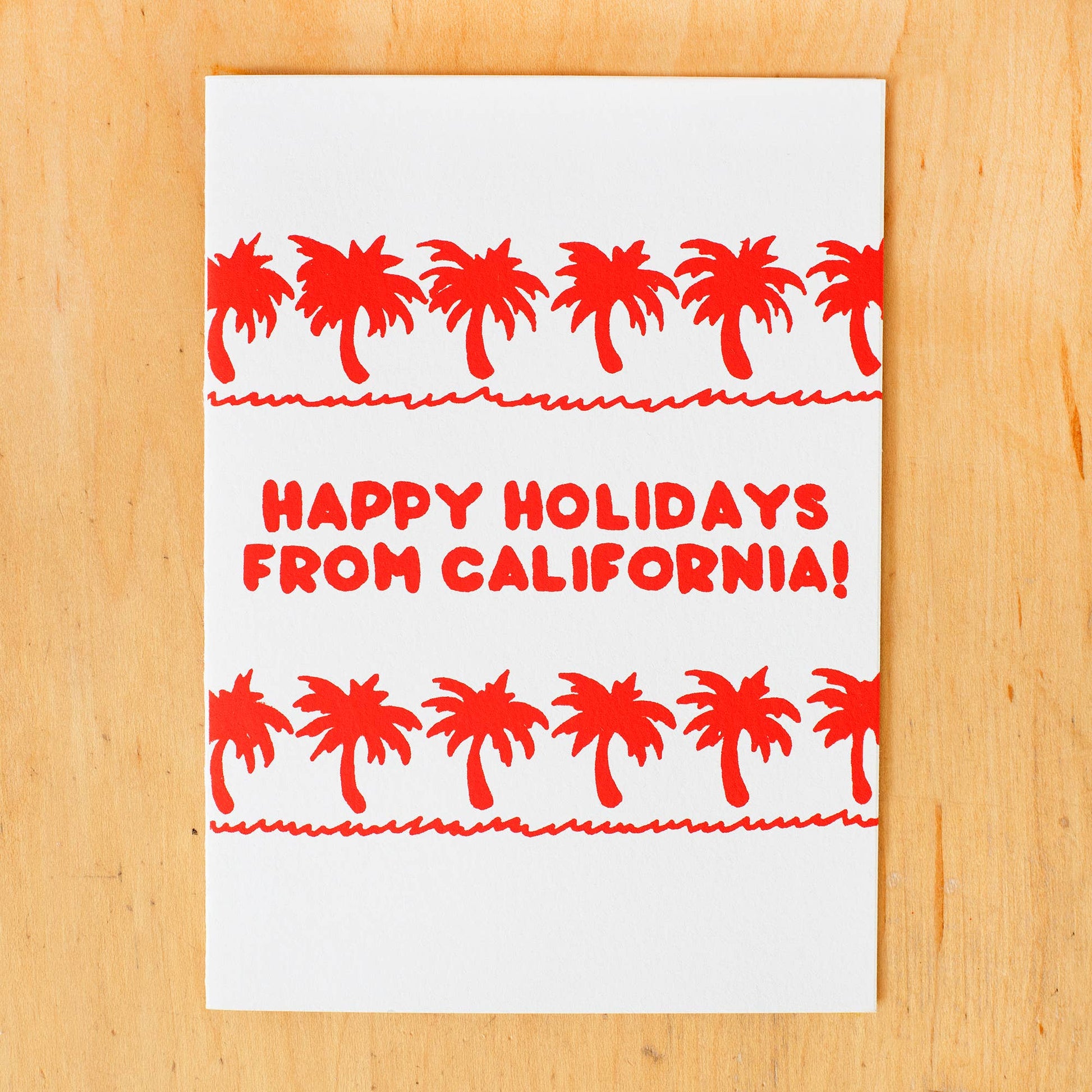 happy holidays from california greeting card