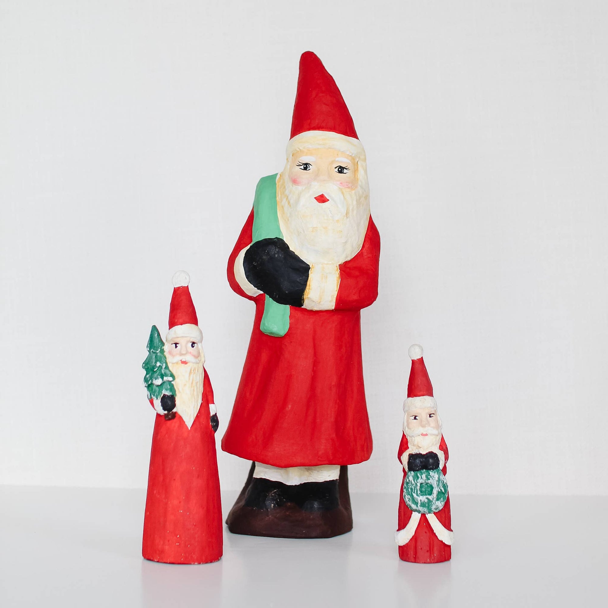 vintage red slim santa w. tree