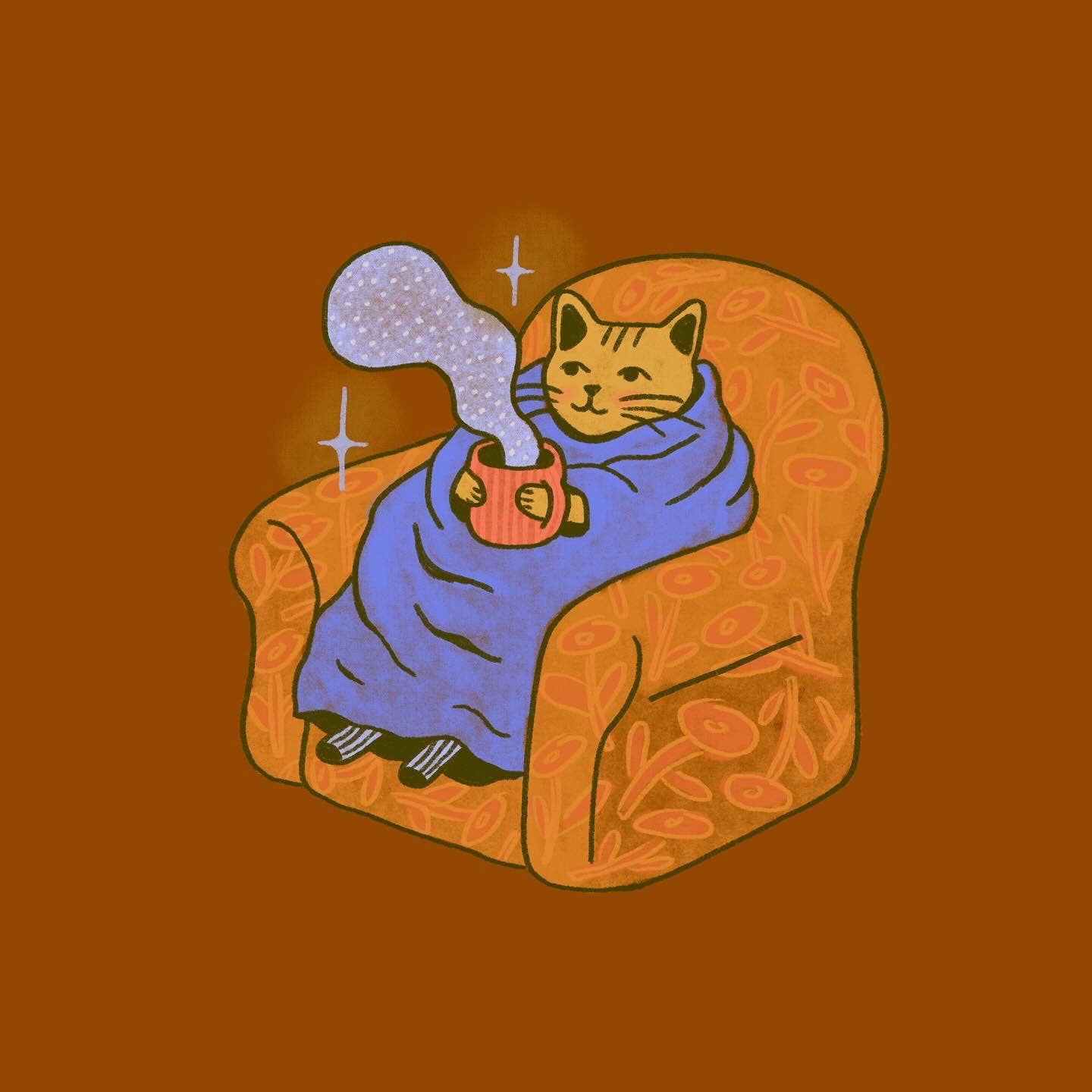 sticker - cozy armchair cat