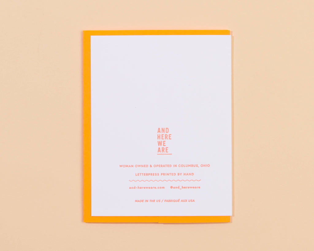 love you, miss you letterpress greeting card