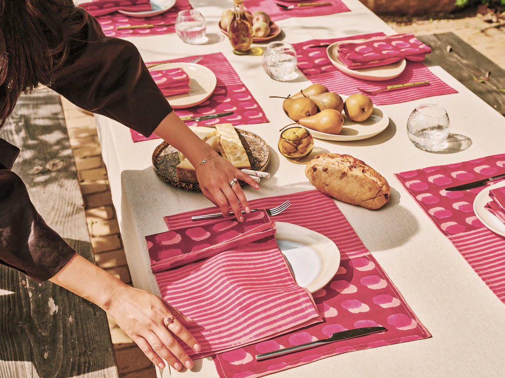 sonora block printed table napkins (set of 2) magneta