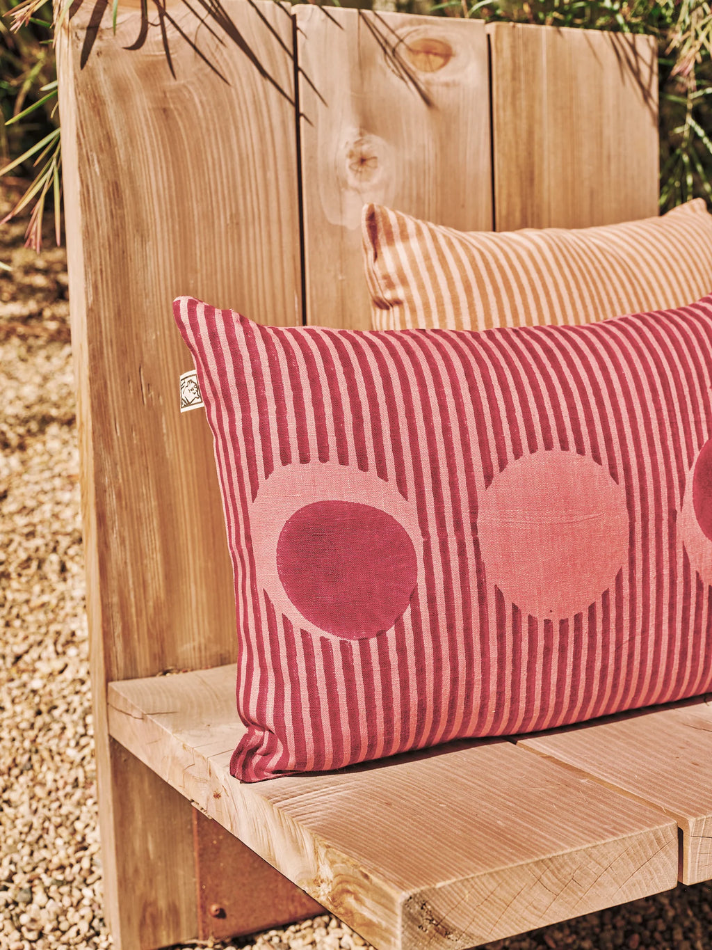 desert stripes- block printed pillow cover rectangle