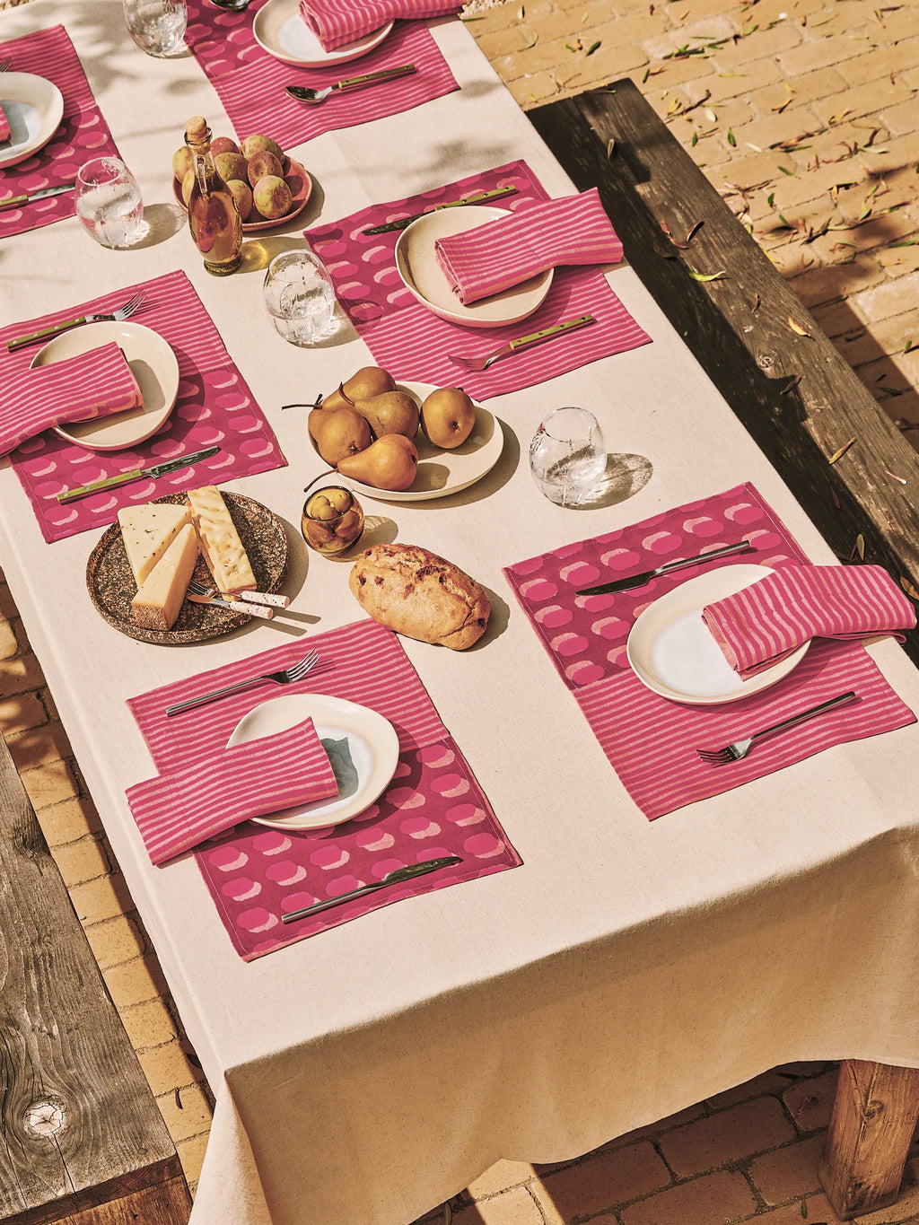sonora block printed table napkins (set of 2) magneta