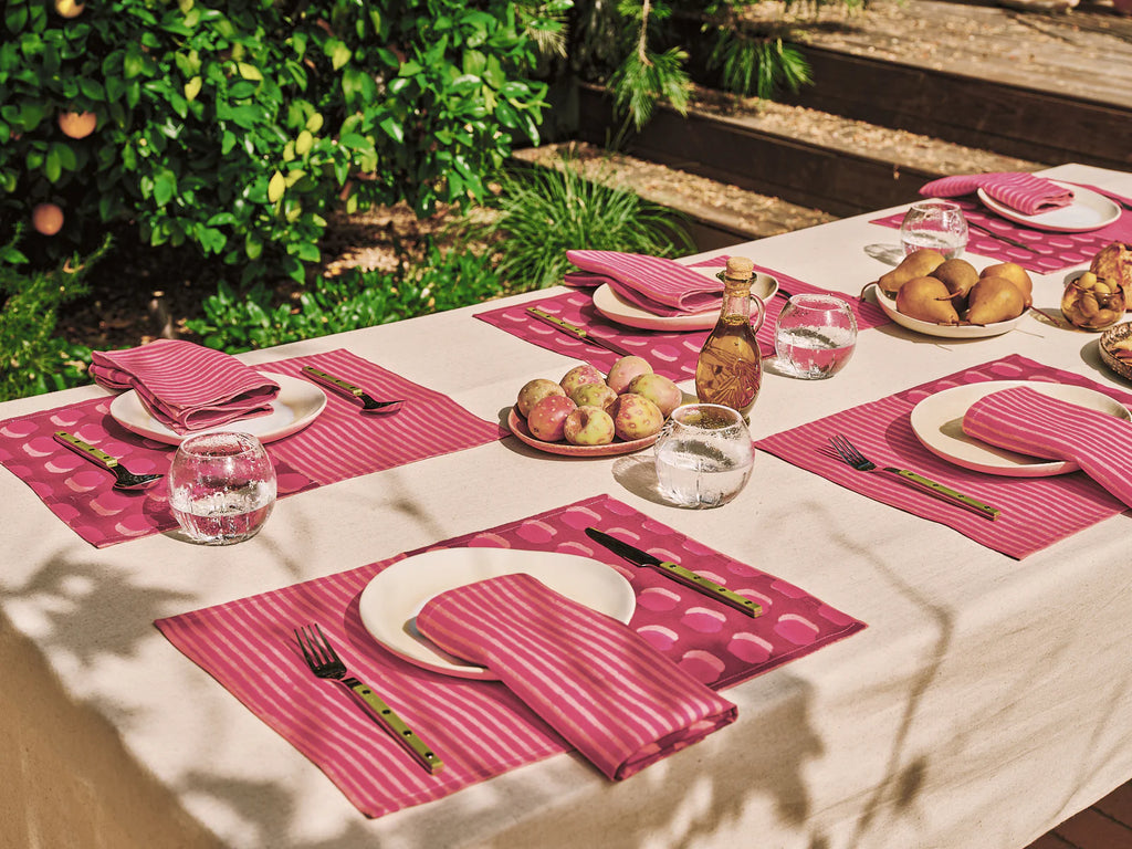 sonora block printed table napkins (set of 2) magneta