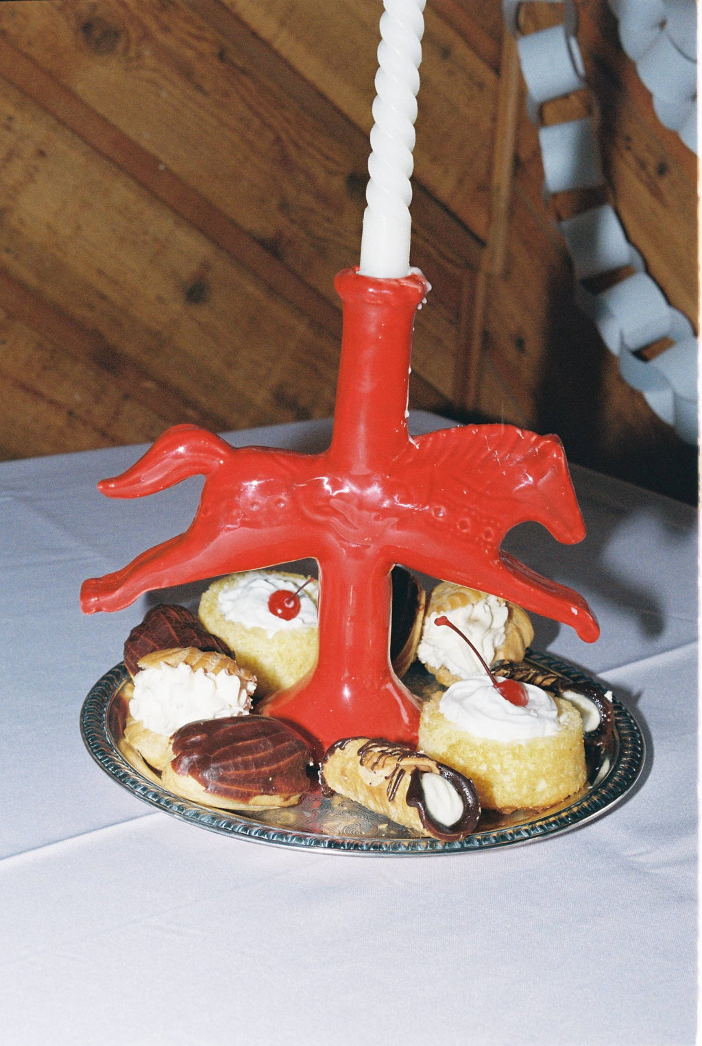 dala horse candlestick holder | ceramic candlestick