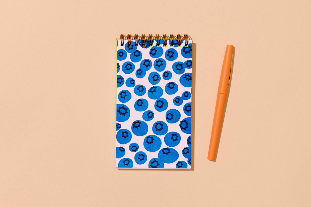 blueberry letterpress pocket-size spiral notebook