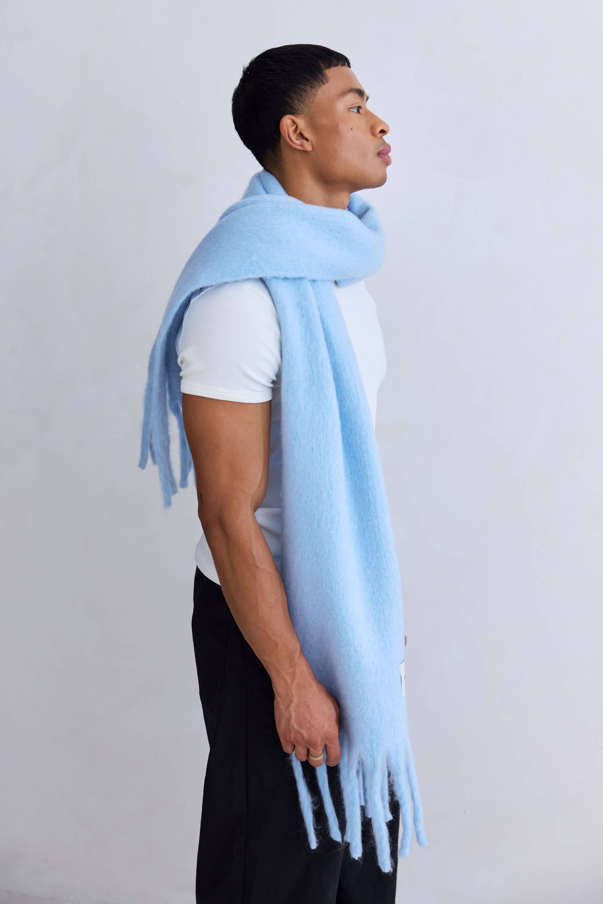 the stockholm scarf - 100% recycled - glacier blue