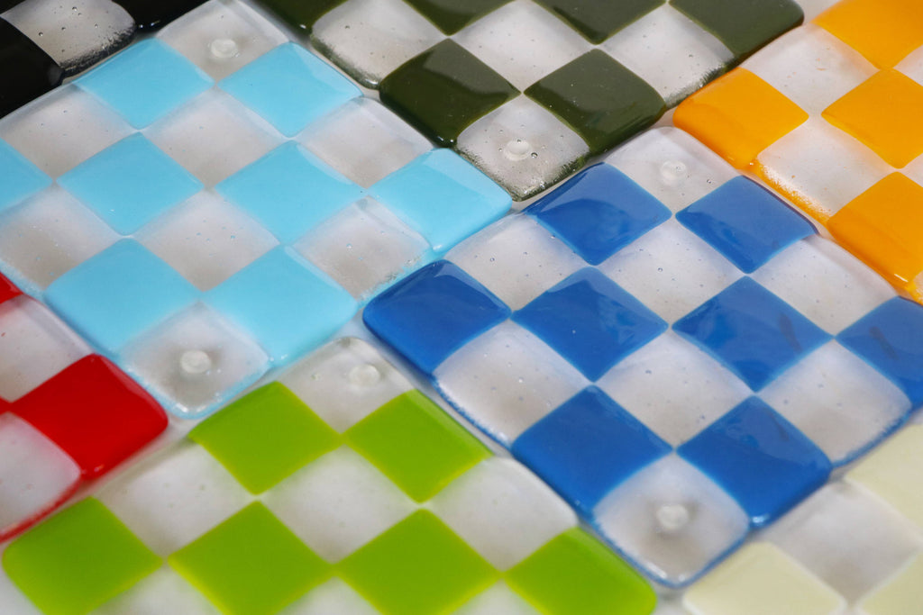 glass coaster checkerboard