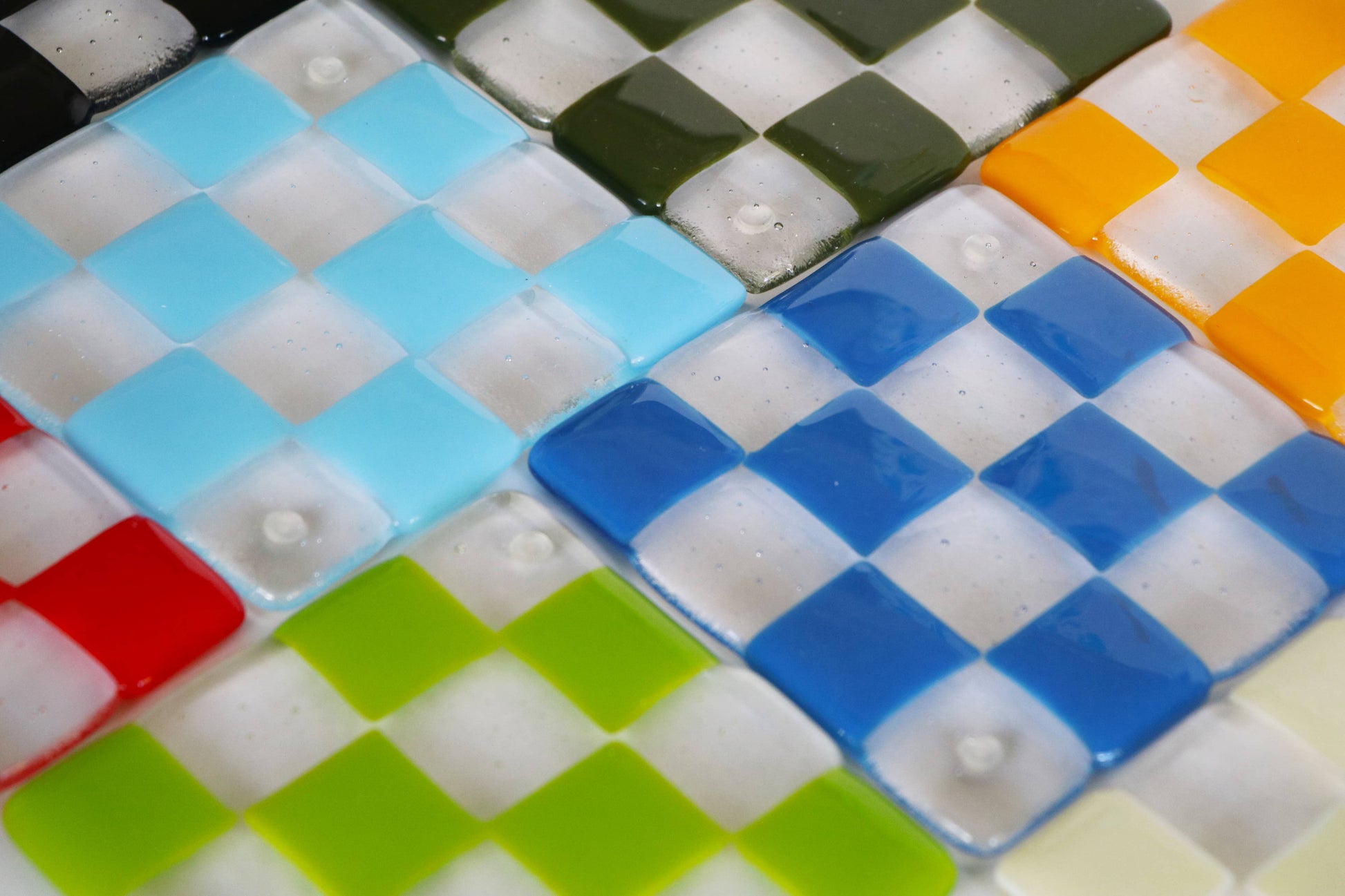 glass coaster checkerboard