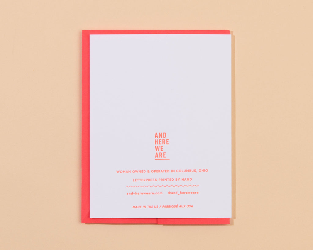 so glad you're gay LGBTQ letterpress greeting card