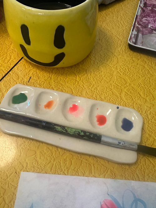 small ceramic watercolor palette