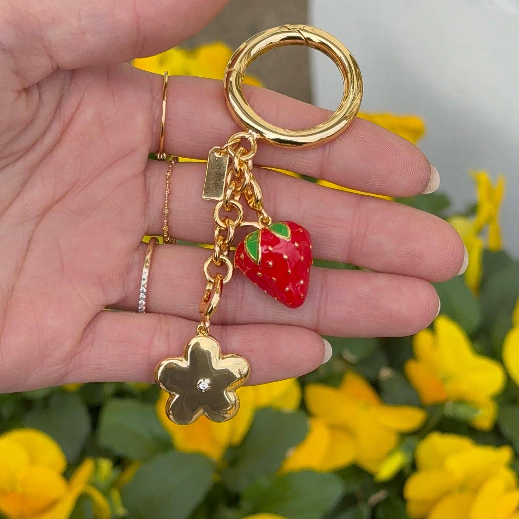 flower bag charm