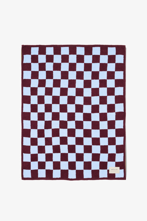 the teddy throw - 100% recycled - blue check